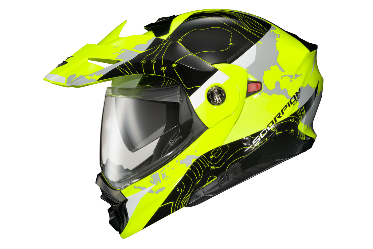 Scorpion - Exo At960 Modular Helmet Topographic Hi Vis/Black Lg