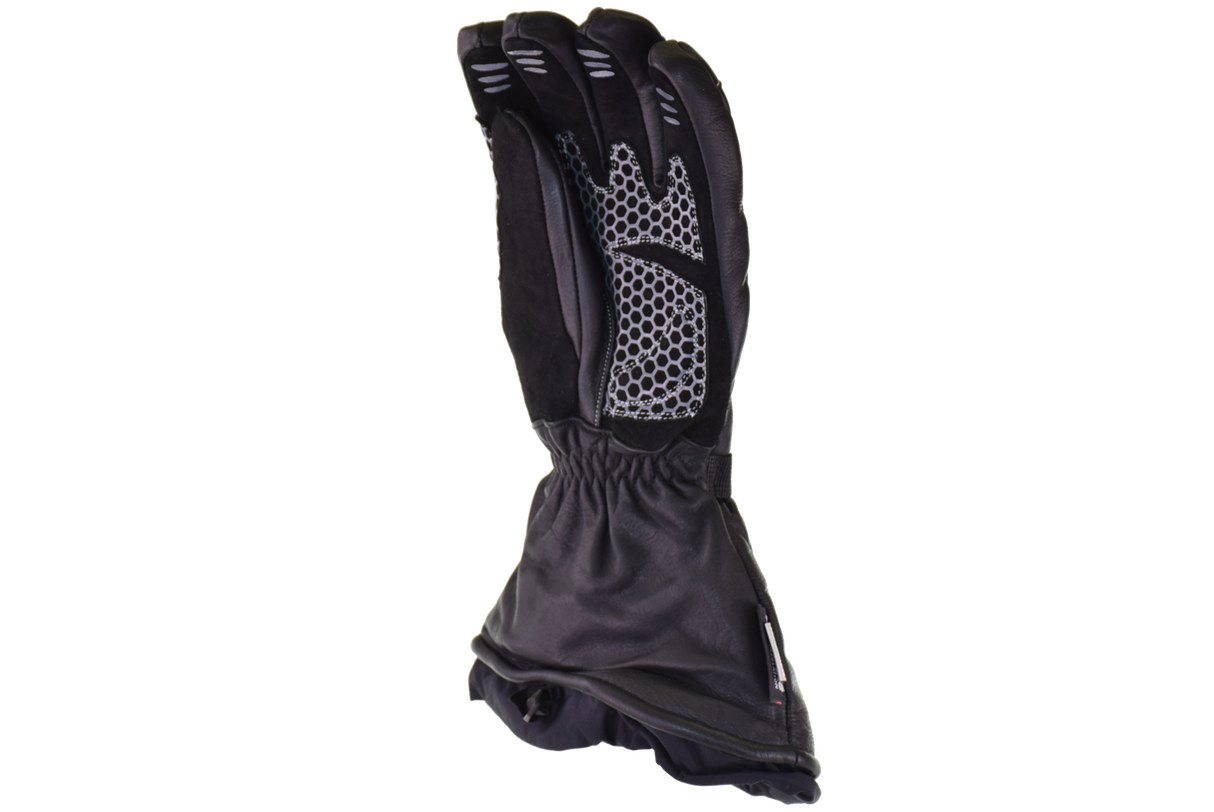 FXR - Yamaha - Leather Gauntlet Snowmobile Gloves Black (Md)
