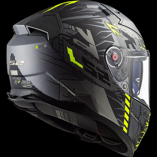 LS2 - Citation II Techbot Full Face Helmet - Titanium/Hi-Vis - L (Open Box)