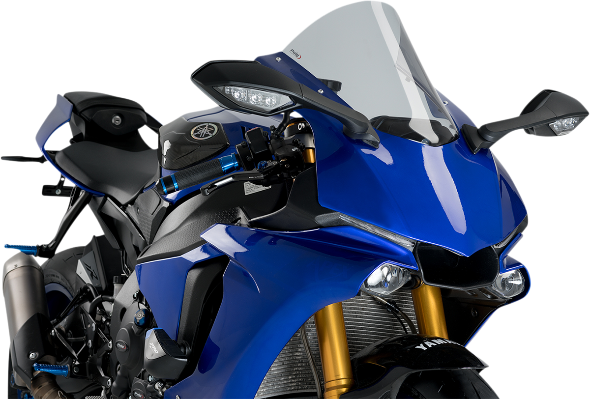Puig Hi-Tech Parts 3632H Race Windscreen - 14-3/8" - Smoke - YZF-R1 | Street