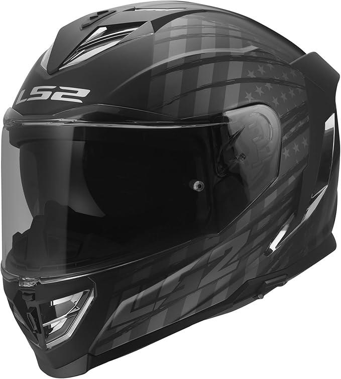 LS2 Assault III Full Face Helmet | Flag | Gloss Black & Matte Black | XS–3XL | 818-1201