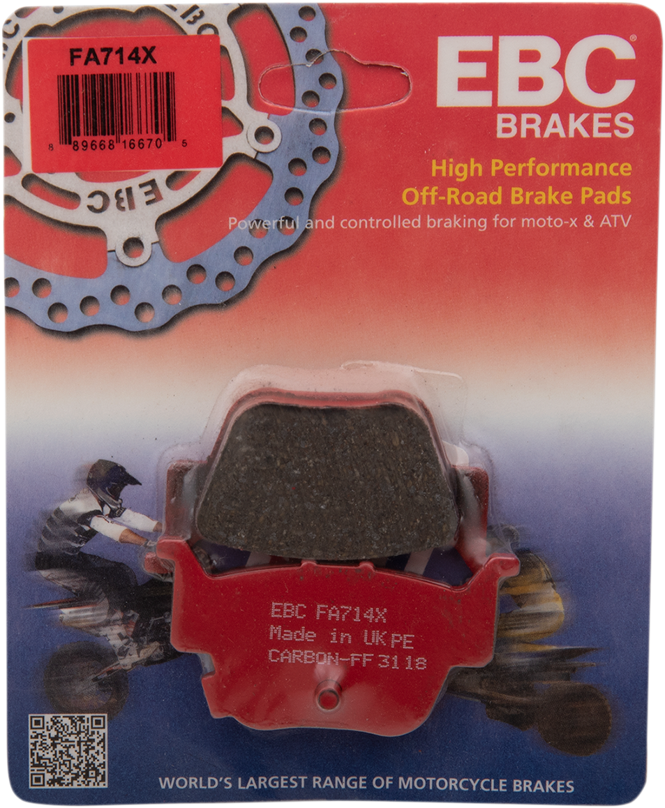 EBC FA Series Organic Base Rear Left Brake Pads - FA714X (Honda Pioneer 700 / Pioneer 500 / Pioneer 700-4 2014–2023)