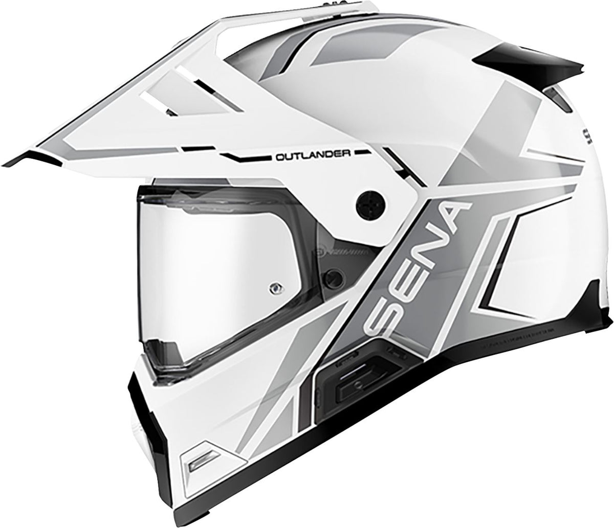 Sena Outlander Adventure Helmet | Gloss White | Mesh 3.0 Intercom