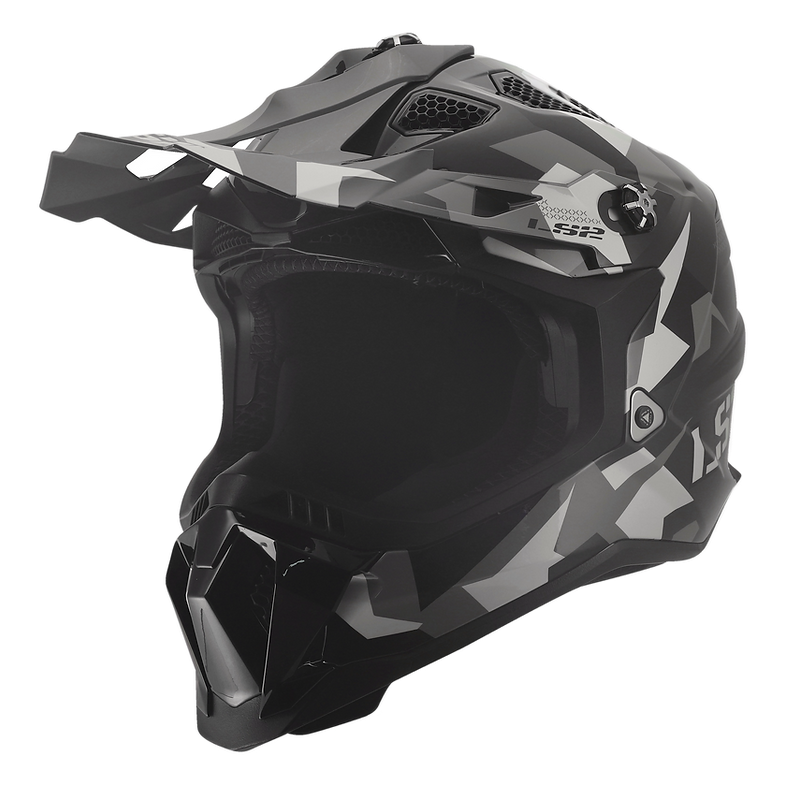 LS2 - Subverter Evo Motocross Helmet - Vector Gloss Black Gray White