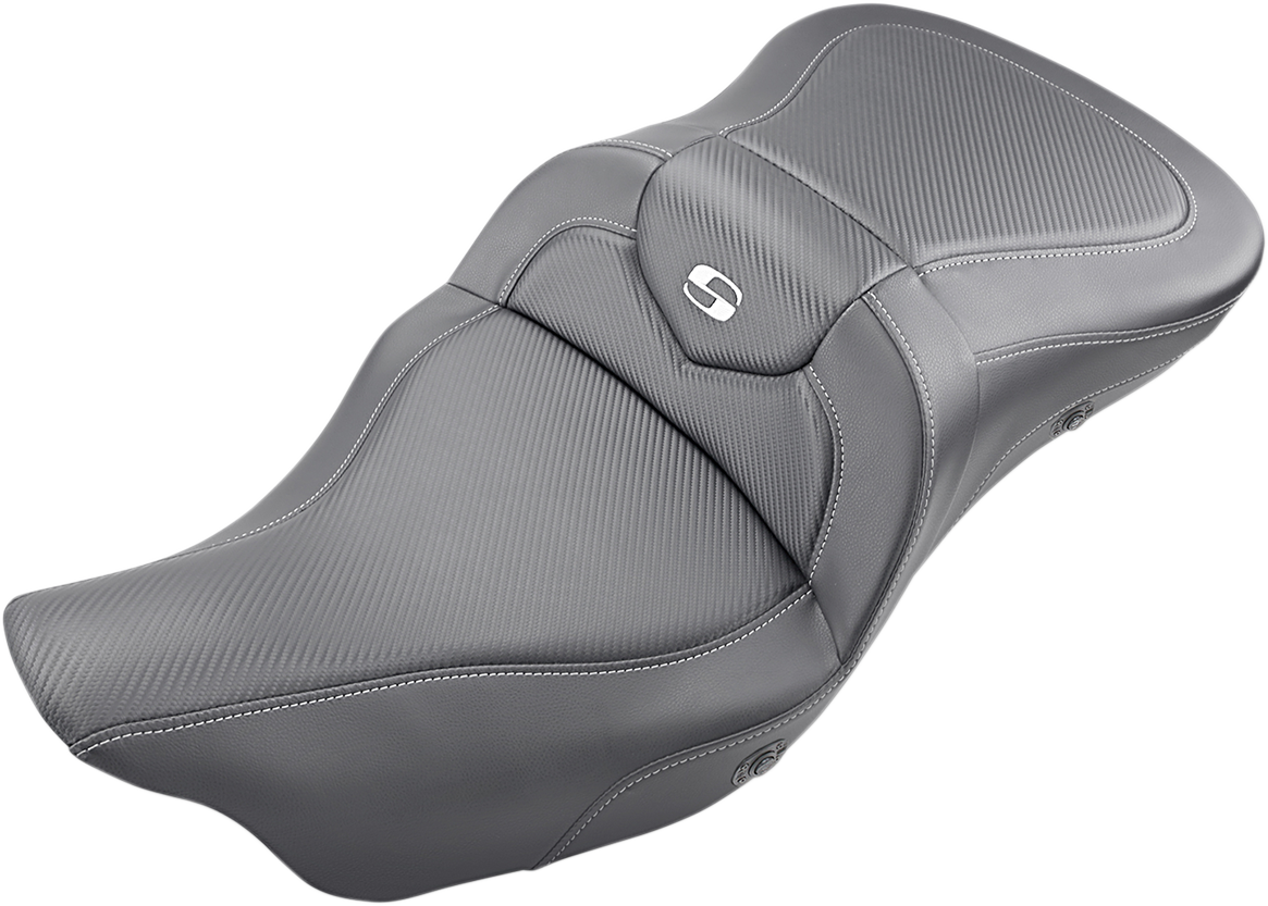 SADDLEMEN Extended Reach Roadsofa* Seat - Carbon Fiber - Heated - '08-'23 FL 808-07B-186HCT