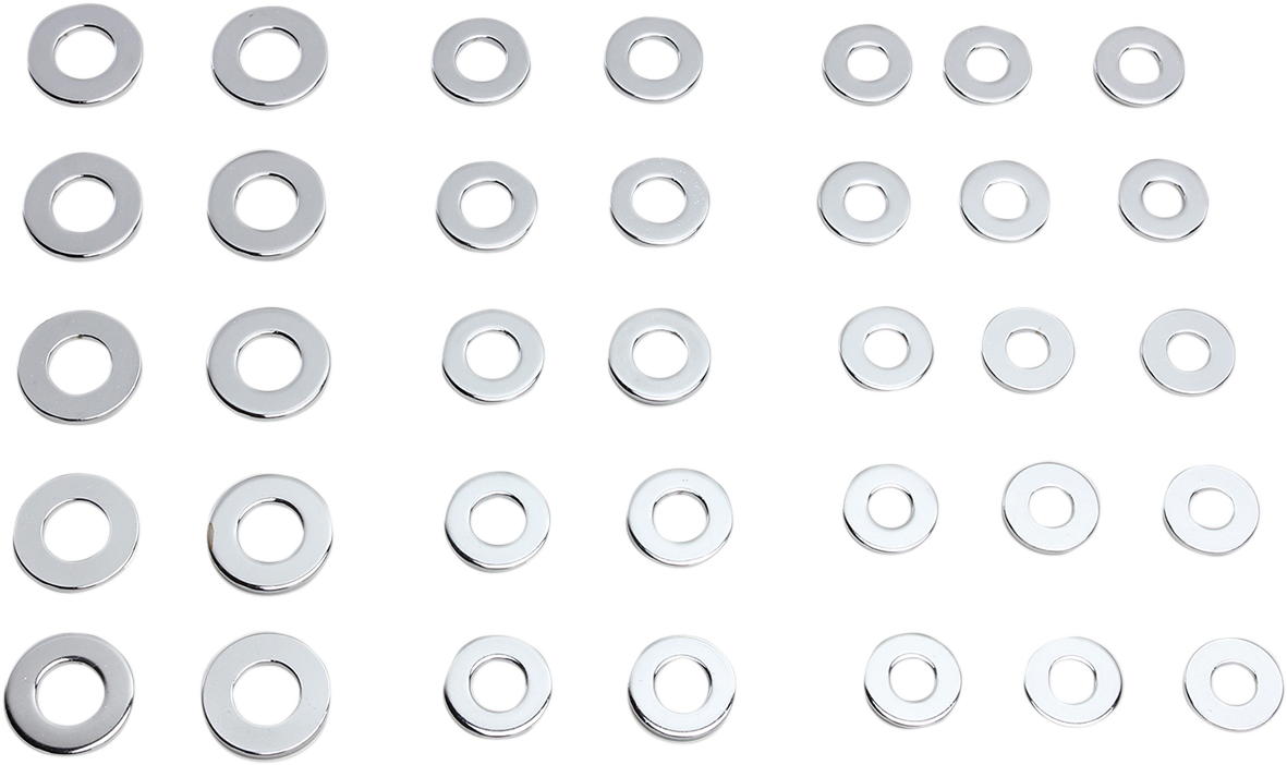 DRAG SPECIALTIES Washers - S.A.E - Chrome - Kit MPBDR6 - Cycle City Outdoors