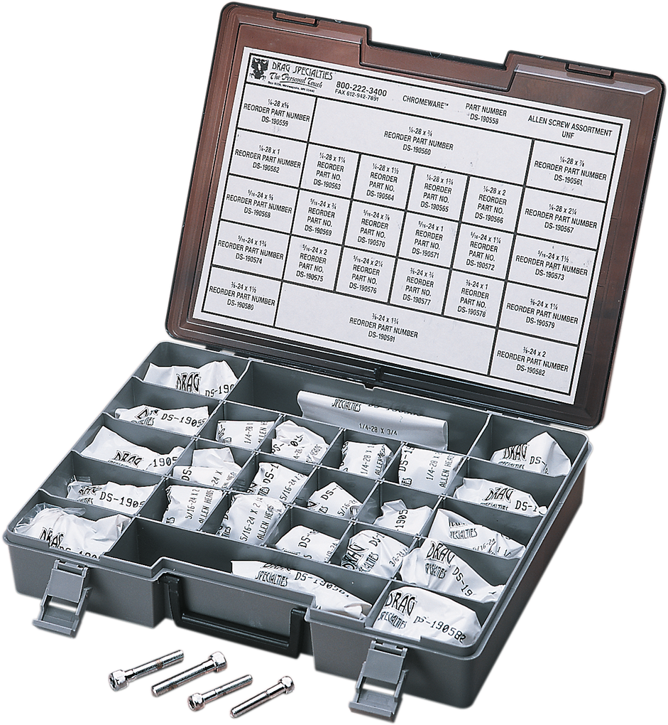 DRAG SPECIALTIES Bolts - Socket-Head/Assortment - Knurled/Smooth - Fine Thread - Kit MK203 - Cycle City Outdoors