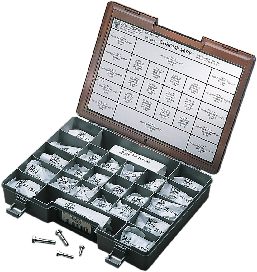 DRAG SPECIALTIES Head Bolt Assortment - Hex - Coarse-Thread - Kit MK147 - Cycle City Outdoors