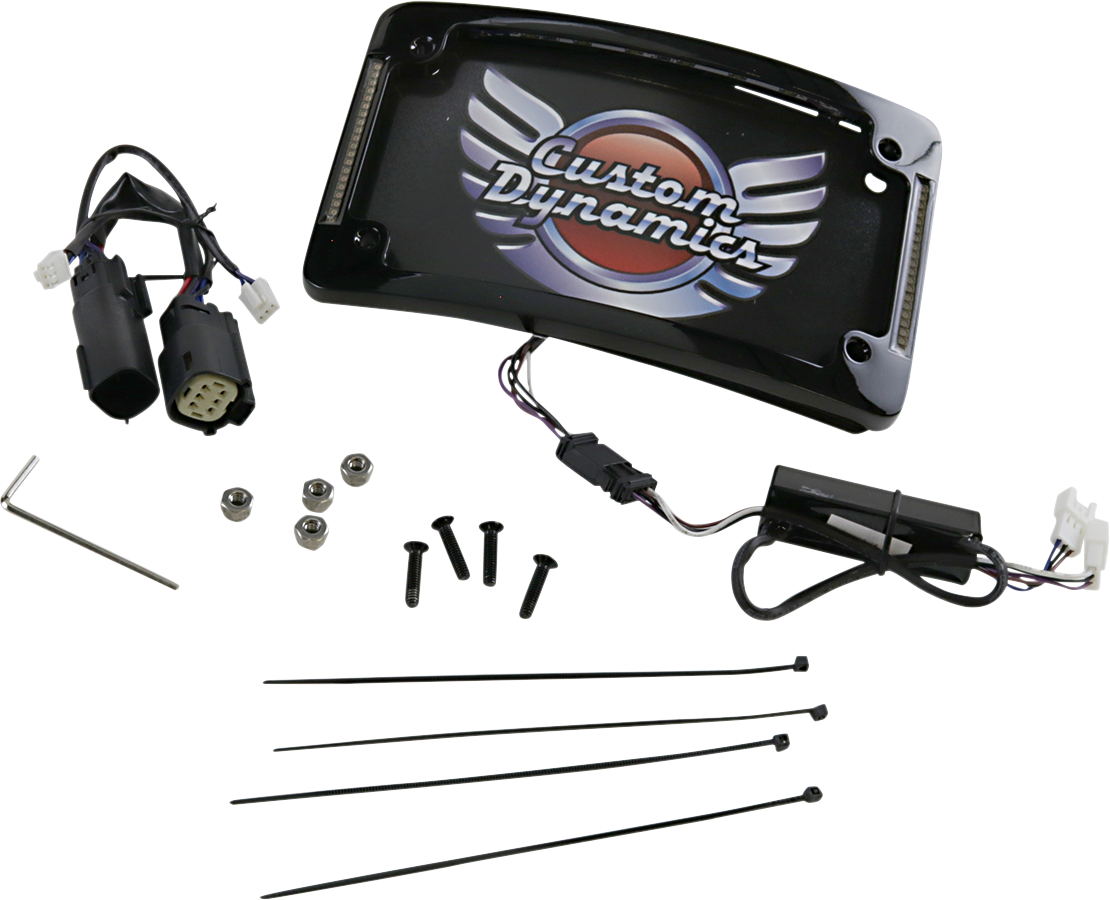 Custom Dynamics Curved License Plate Frame - Black TF06-BCM-B - Cycle City Outdoors