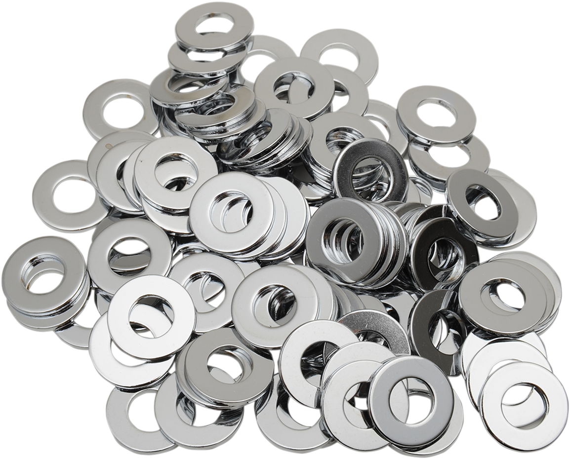 DRAG SPECIALTIES Washers - Flat - 3/8" - Chrome MPB176 - Cycle City Outdoors