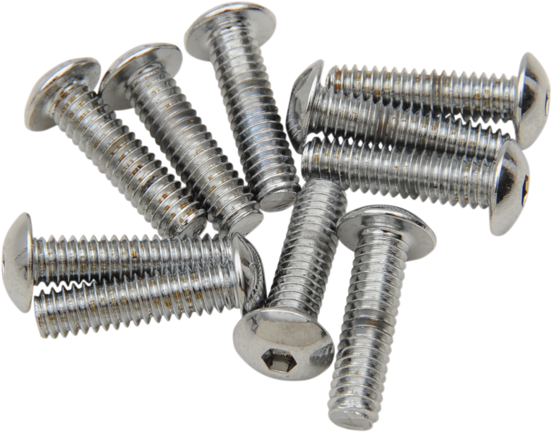 DRAG SPECIALTIES Bolts - Button Head/Replacement - #8-32 x 1/2" - 10 Pack MPB261 - Cycle City Outdoors