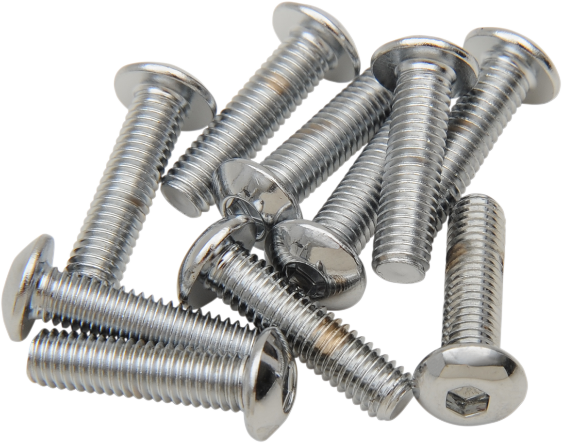 DRAG SPECIALTIES Bolts - Button Head/Replacement - #10-32 x 1/2" - 10 Pack MPB264 - Cycle City Outdoors