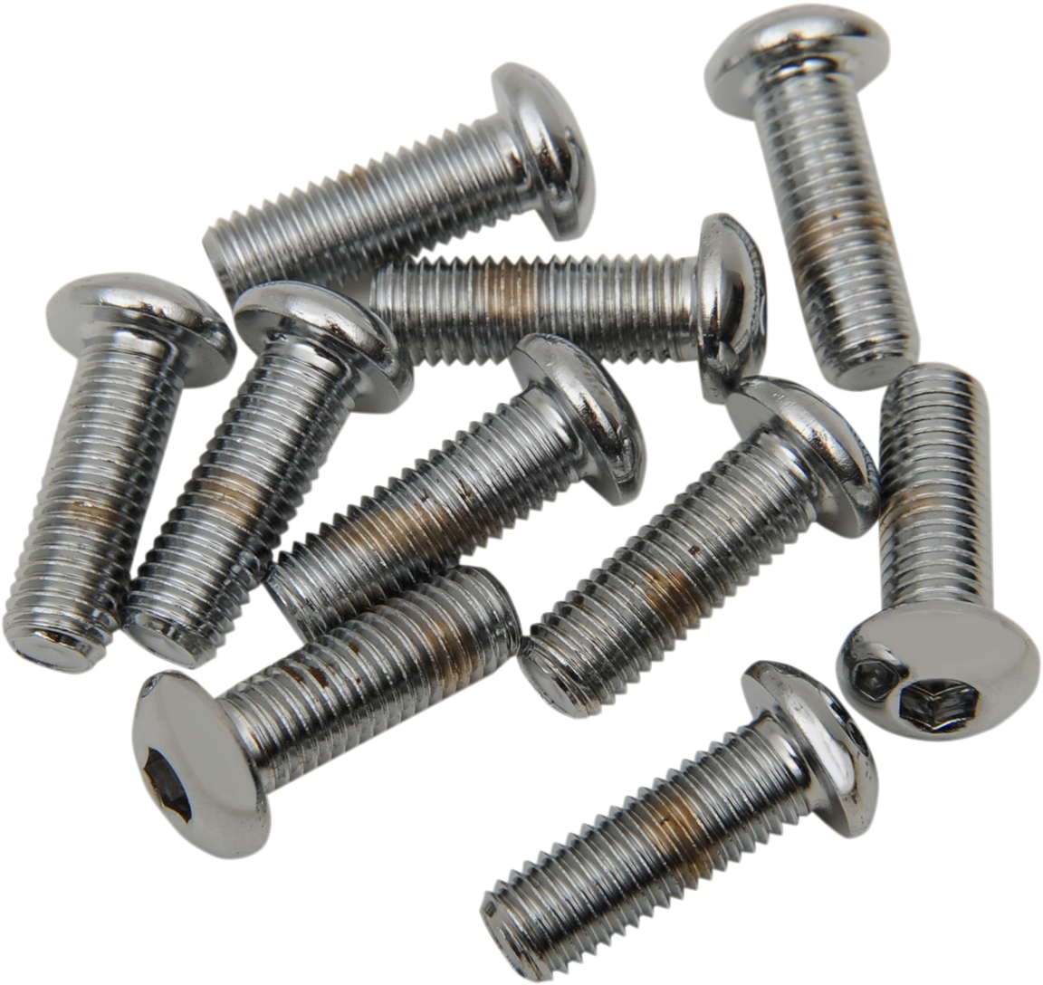 DRAG SPECIALTIES Bolts - Button Head/Replacement - 1/4"-28 x 1/2" - 10 Pack MPB419 - Cycle City Outdoors