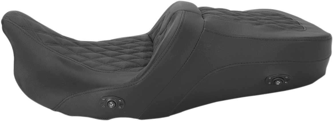 SADDLEMEN Roadsofa* Heated Seat without Backrest - Full Lattice Stitch - '08-'23 FLH 808-07B-182HCT