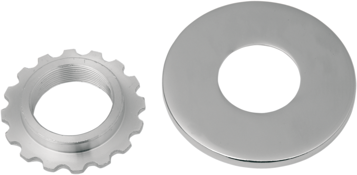 DRAG SPECIALTIES Steering Stem Bearing Adjusting Nut with Dust Cover - Chrome 23-0326-BC102 - Cycle City Outdoors