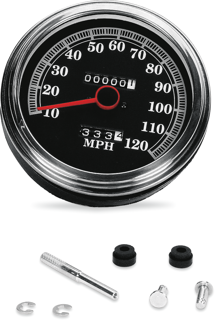 DRAG SPECIALTIES 5" MPH FL-Style 2:1 Speedometer - '89-'95 Black Face 72422AMX - Cycle City Outdoors