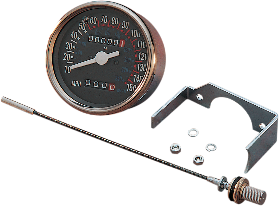 DRAG SPECIALTIES 3-1/8" Dash Mount Speedometer 72307 - Cycle City Outdoors