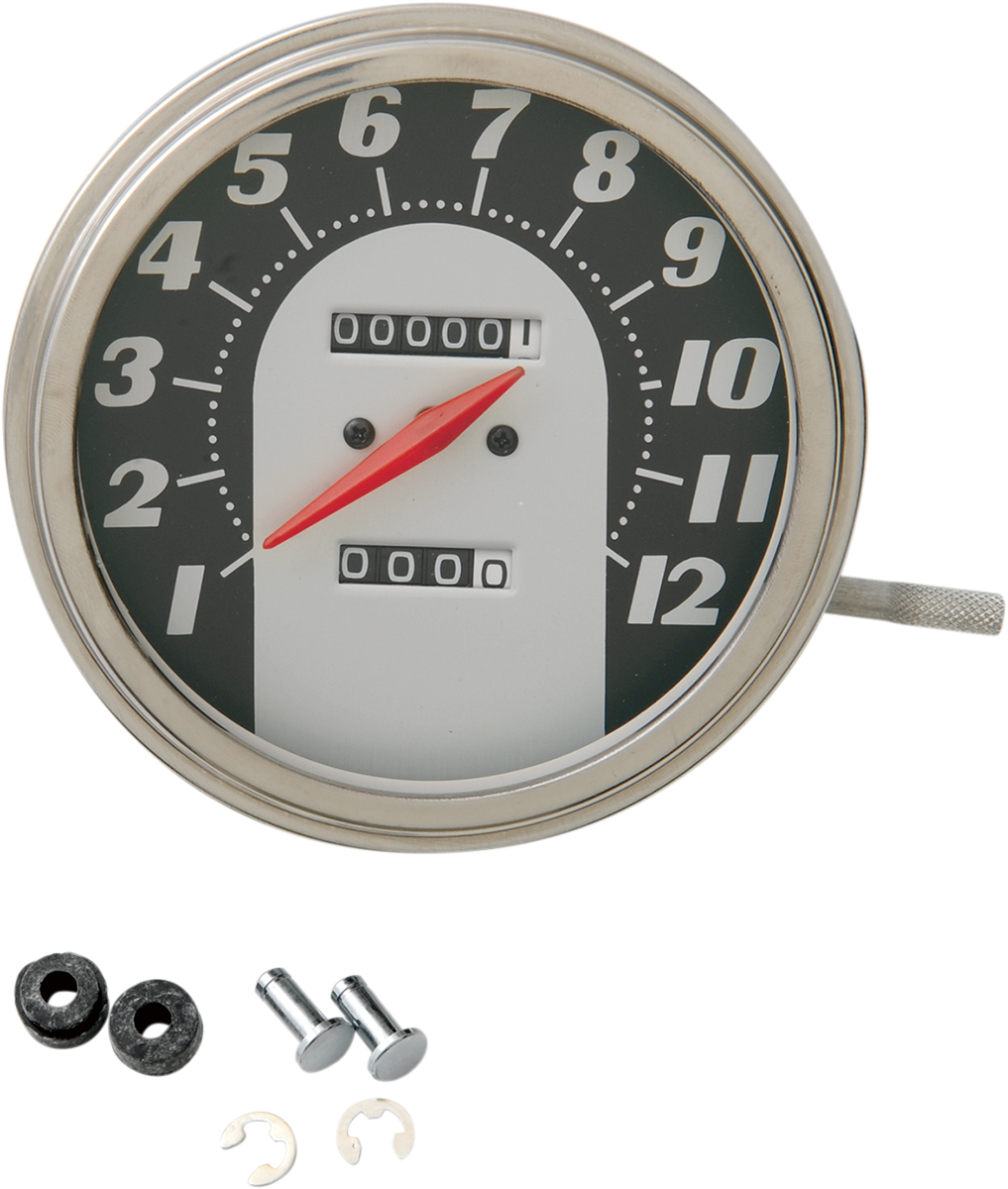 DRAG SPECIALTIES 5" MPH FL-Style 1:1 Speedometer - '62-'67 Black Face 70846M - Cycle City Outdoors