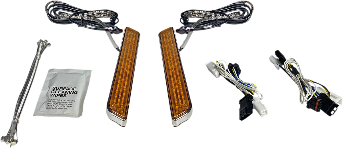 Custom Dynamics LED Fork Light - Amber - Chrome CD-FORK-BCM-AC - Cycle City Outdoors