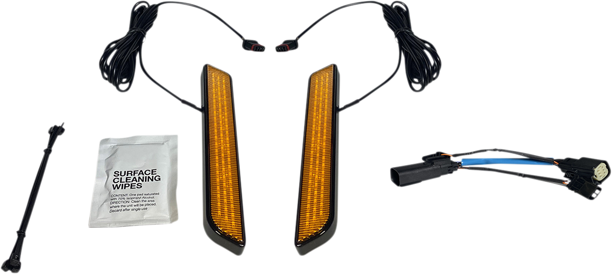 Custom Dynamics LED Fork Light - Amber - Black CD-FORK-SS6-AB - Cycle City Outdoors