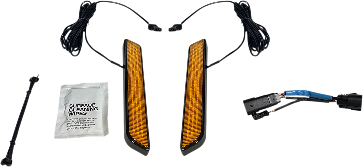 Custom Dynamics LED Fork Light - Amber - Black CD-FORK-SS8-AB - Cycle City Outdoors