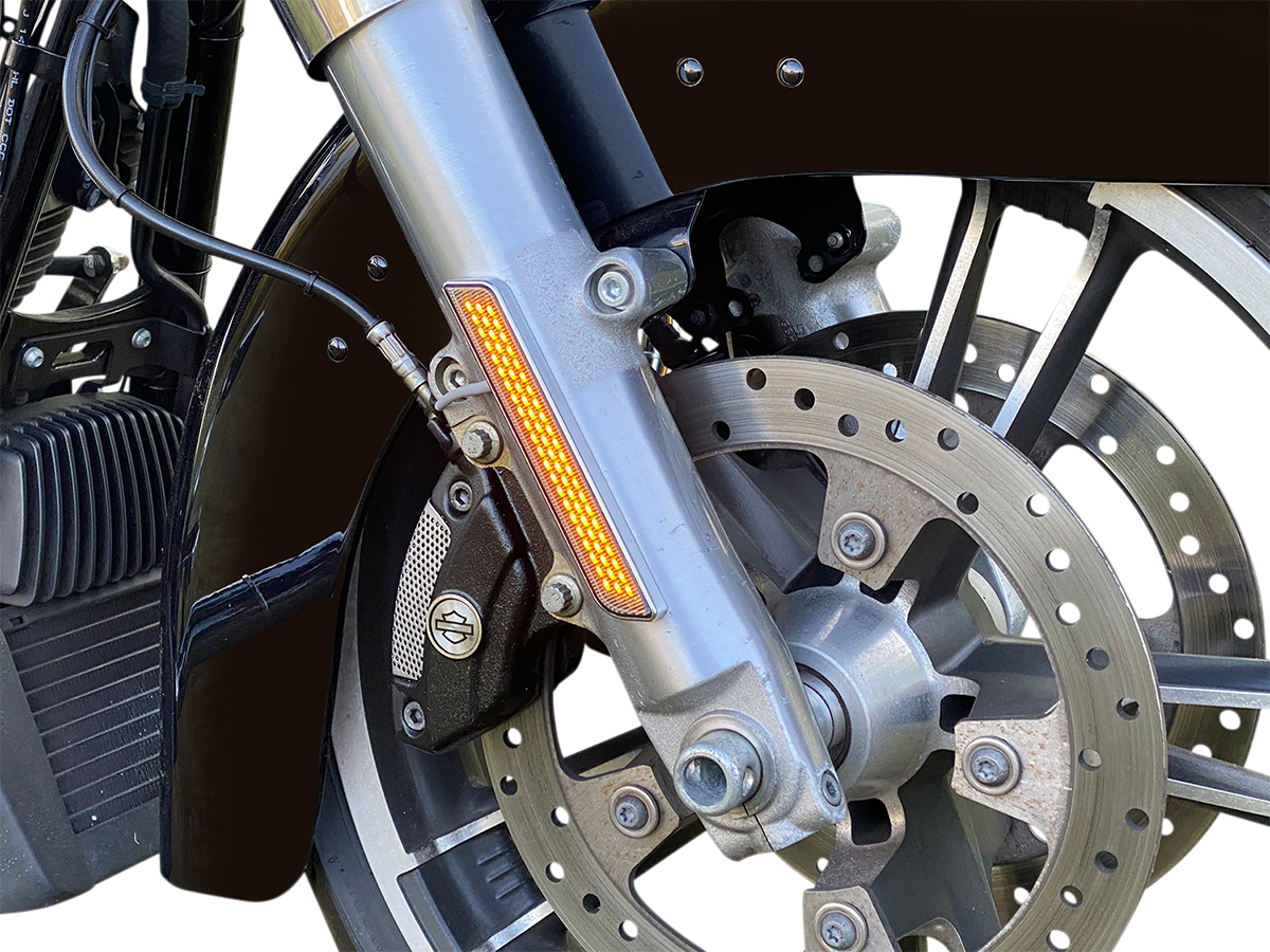 Custom Dynamics LED Fork Light - Amber - Black CD-FORK-BCM-AB - Cycle City Outdoors