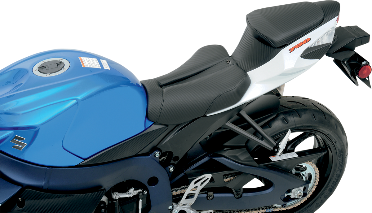 SADDLEMEN Gel Channel* Track Carbon Fiber Sport Seat - Black - GSXR 600/750 0810-S029