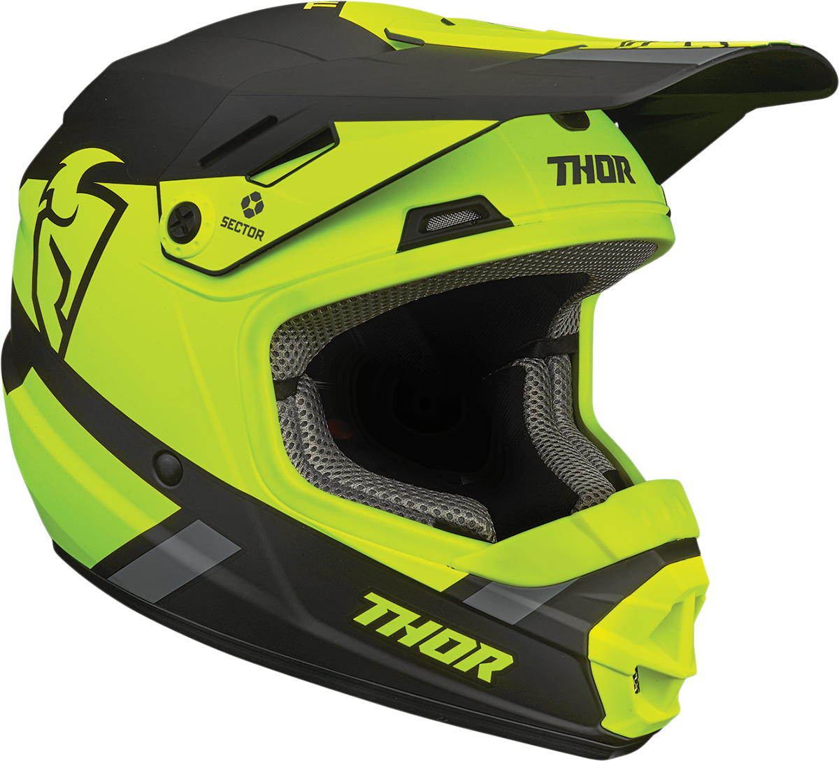 Thor Youth Sector Helmet - Split - MIPS? - Acid/Black - Small 0111-1356 - Cycle City Outdoors