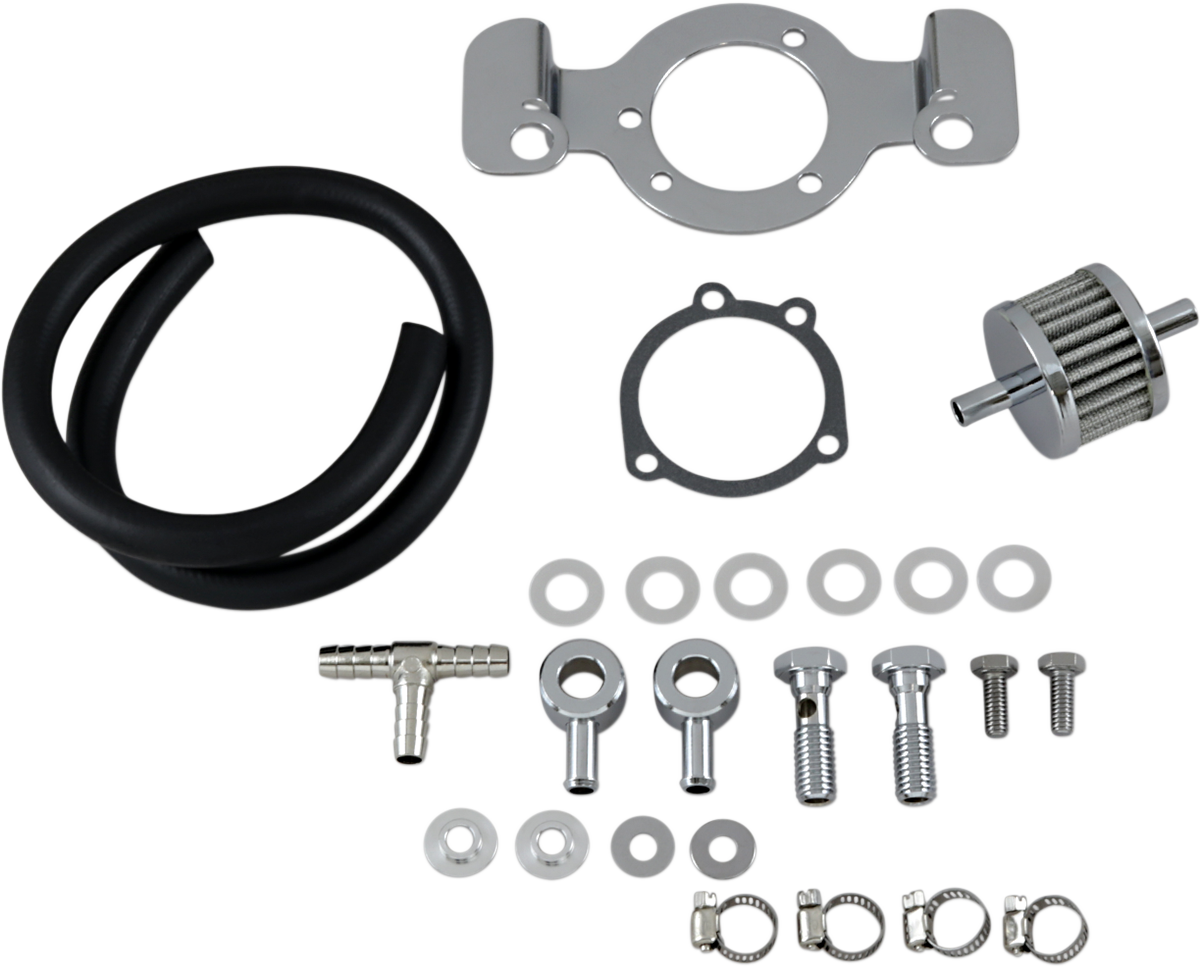 DRAG SPECIALTIES Crankcase Breather with Support Bracket Kit - Sportster 120087-BC514 - Cycle City Outdoors