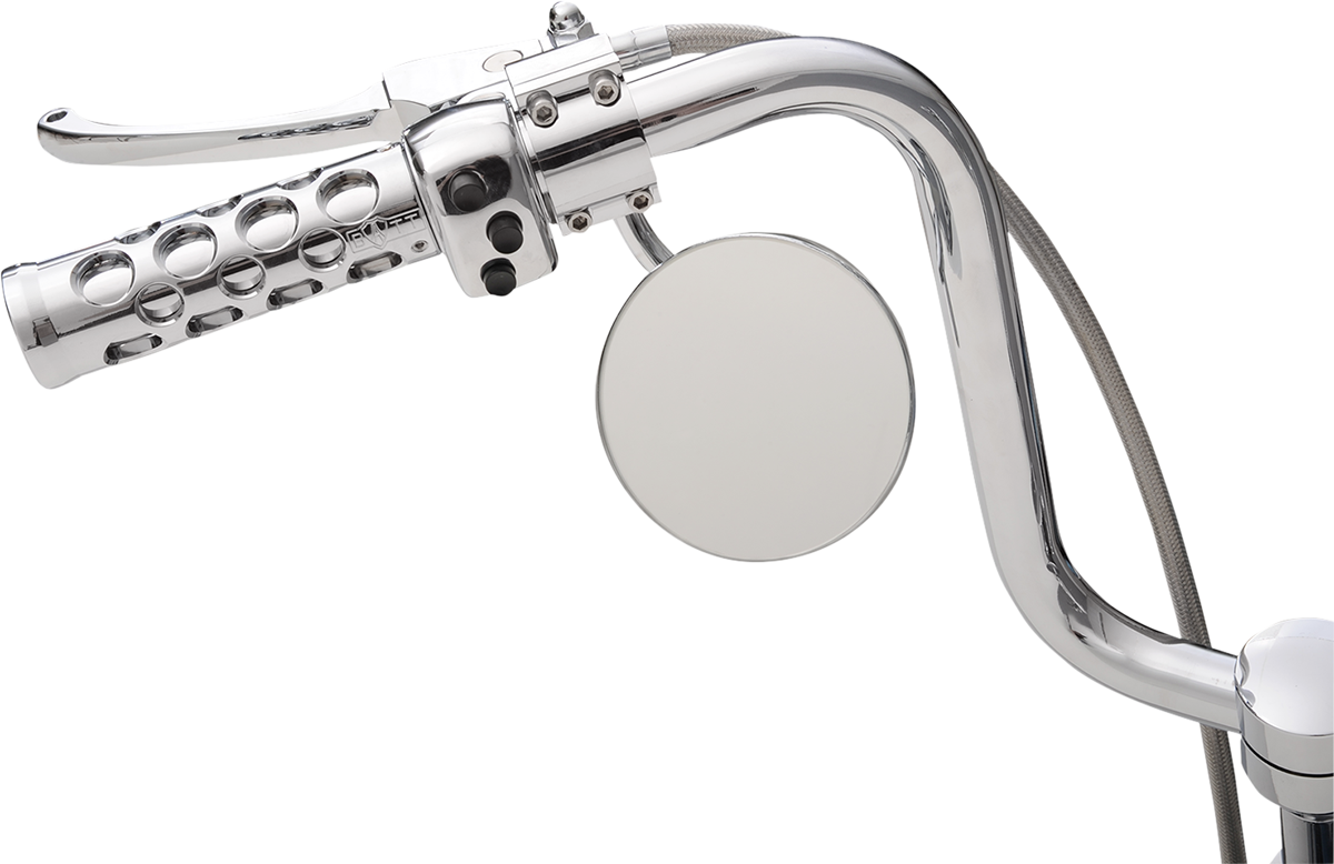 DRAG SPECIALTIES 4" Round Mirror - Adjustable Stem KA-1-BC4 - Cycle City Outdoors