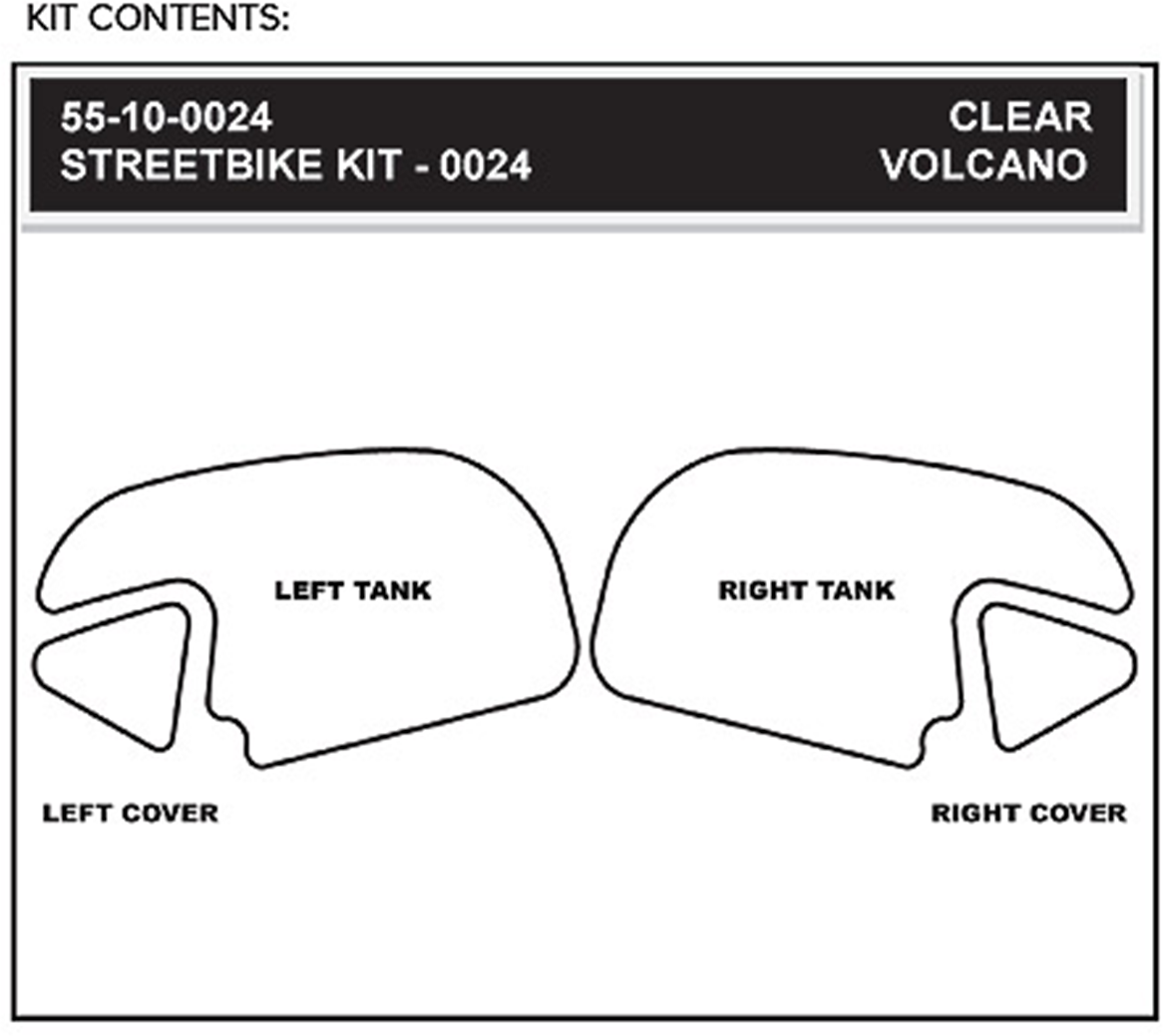 STOMPGRIP 55-10-0024H Tank Grips - Volcano - Clear/Black - Honda - CBR '13-'25 | Street