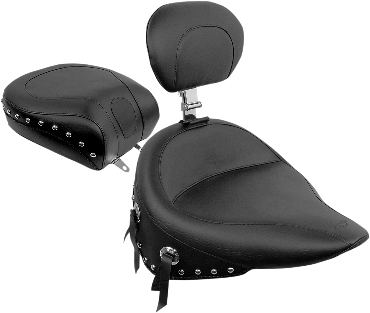 MUSTANG Wide Rear Seat - Studded - Black - Softail '84-'99 79114