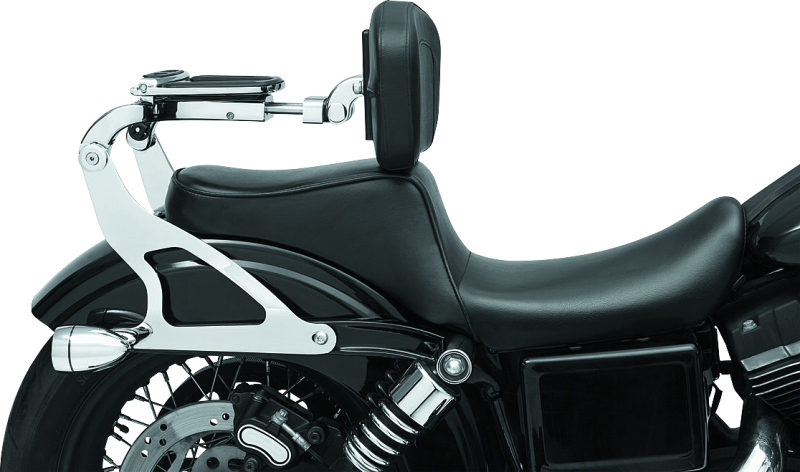Kuryakyn Fixed Mounts Multi-Purpose Driver & Passenger Backrest 06-17 Dyna Models Chrome - Cycle City Outdoors