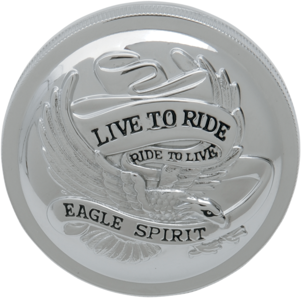 DRAG SPECIALTIES "Live to Ride" Gas Cap - Vented - Chrome 72644 - Cycle City Outdoors
