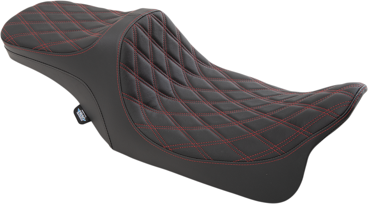 DRAG SPECIALTIES Predator III 2-Up Seat - Double Diamond - Red Thread - FL '99-'07 0801-1310 - Cycle City Outdoors