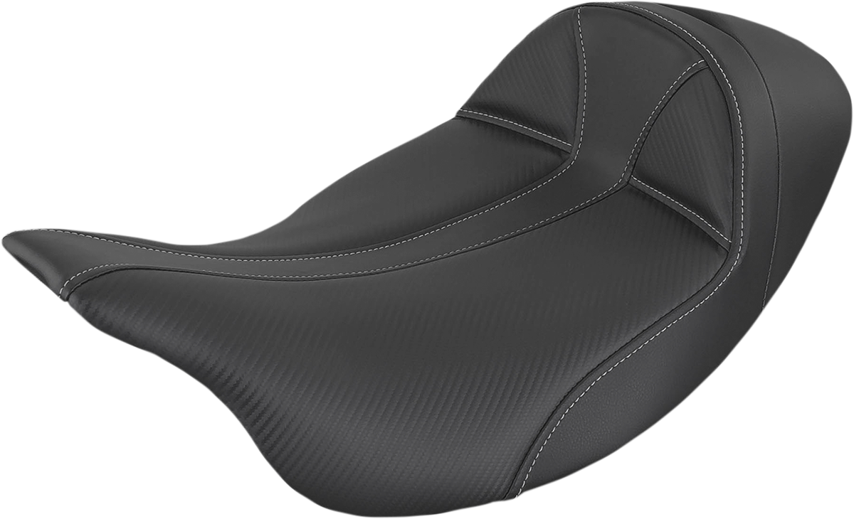 SADDLEMEN Dominator Seat - Low - Solo - Black with Gray Stitching - FL '08-'23 808-07B-0042L