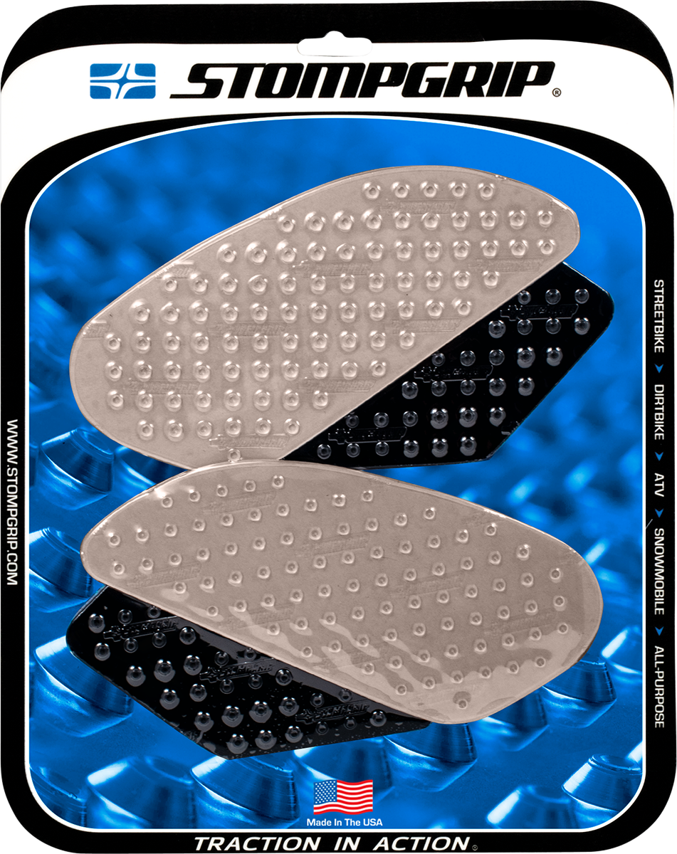STOMPGRIP 55-10-0005H Tank Grips - Volcano - Clear/Black - Yamaha - YZF '06-'09 | Street