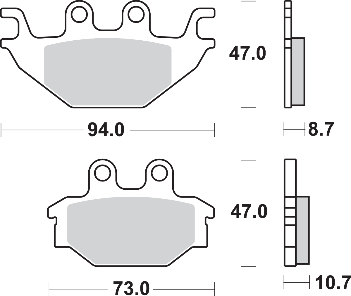 SBS Sintered Front Brake Pads - 810SI (Kymco / Arctic Cat / SYM / Can-Am / Kawasaki 2004–2019)