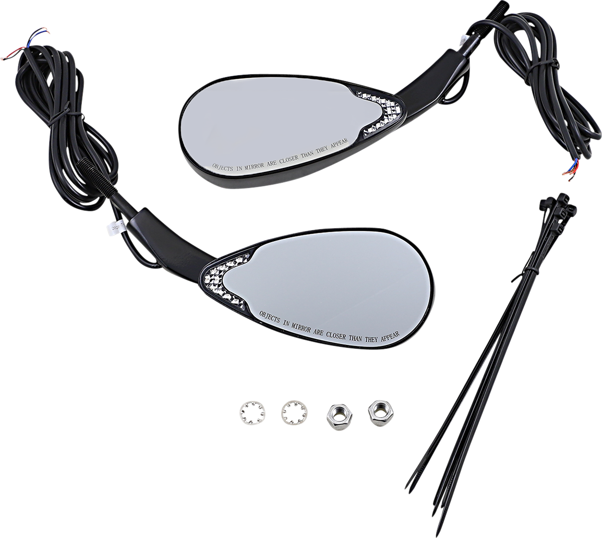 Custom Dynamics Mirrors - Dynamic - Side View - Oval - Black CD-MIRROR-B - Cycle City Outdoors