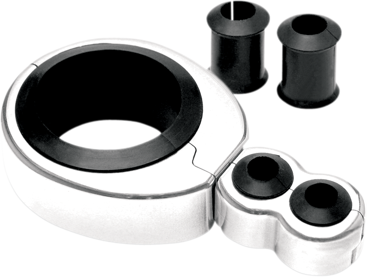 MOTION PRO Cable Clamp - Dual - 1-1/4" - 1-1/2" Mounting Diameter - Chrome 11-0042