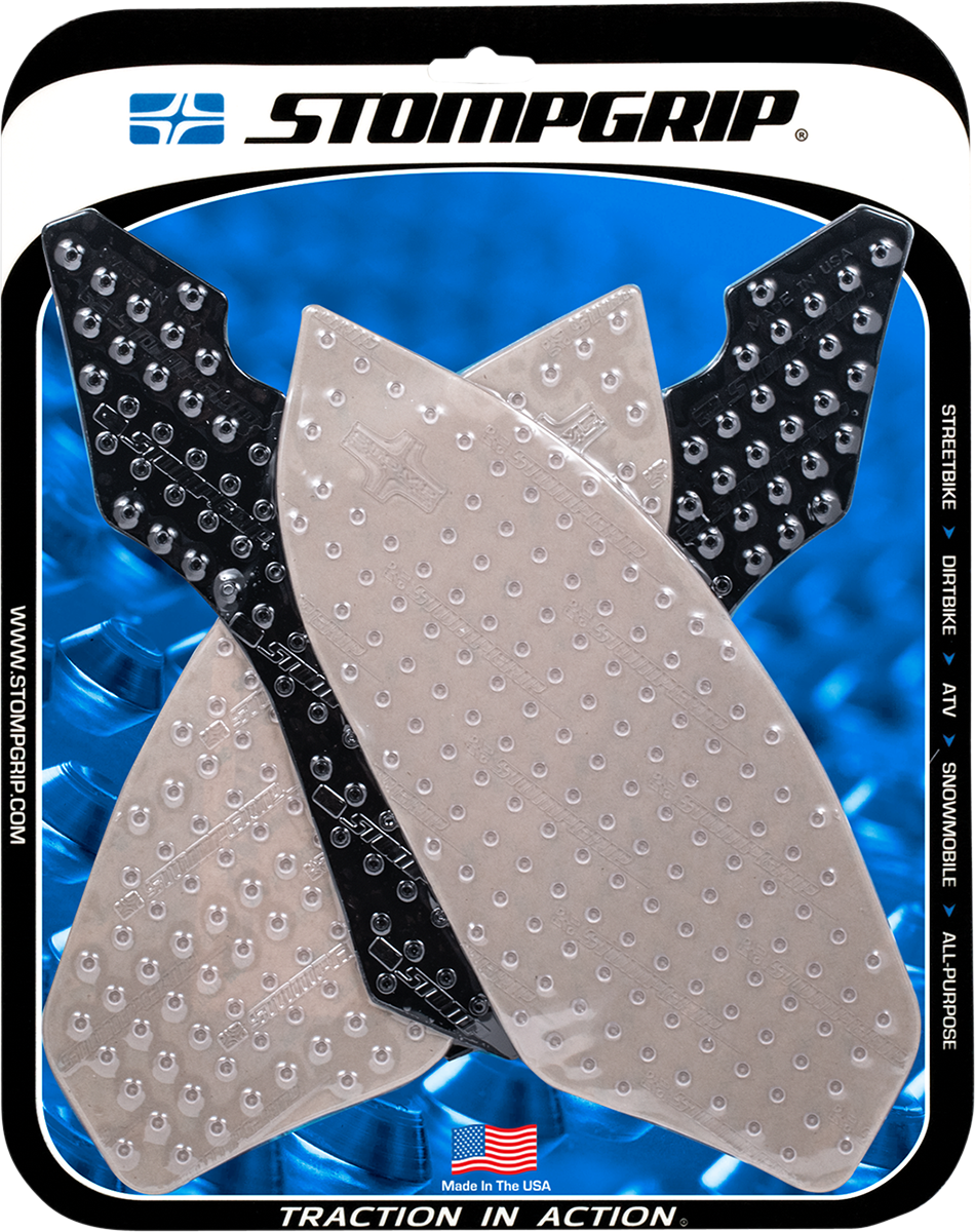 STOMPGRIP 55-10-0082H Tank Grips - Volcano - Clear/Black - BMW - S/HP '09-'14 | Street