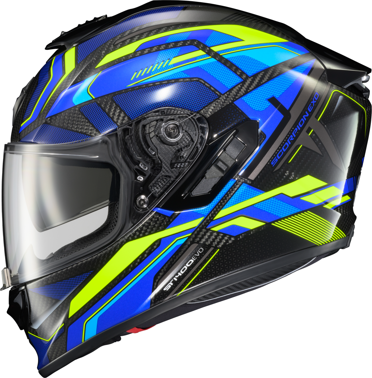 Scorpion - Exo St1400 Evo Carbon Helmet Hex Gloss Blue Md