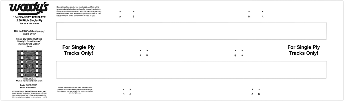 WOODY'S Studding Template - Track - 154" - 2.86" Pitch BCTS-TEMP