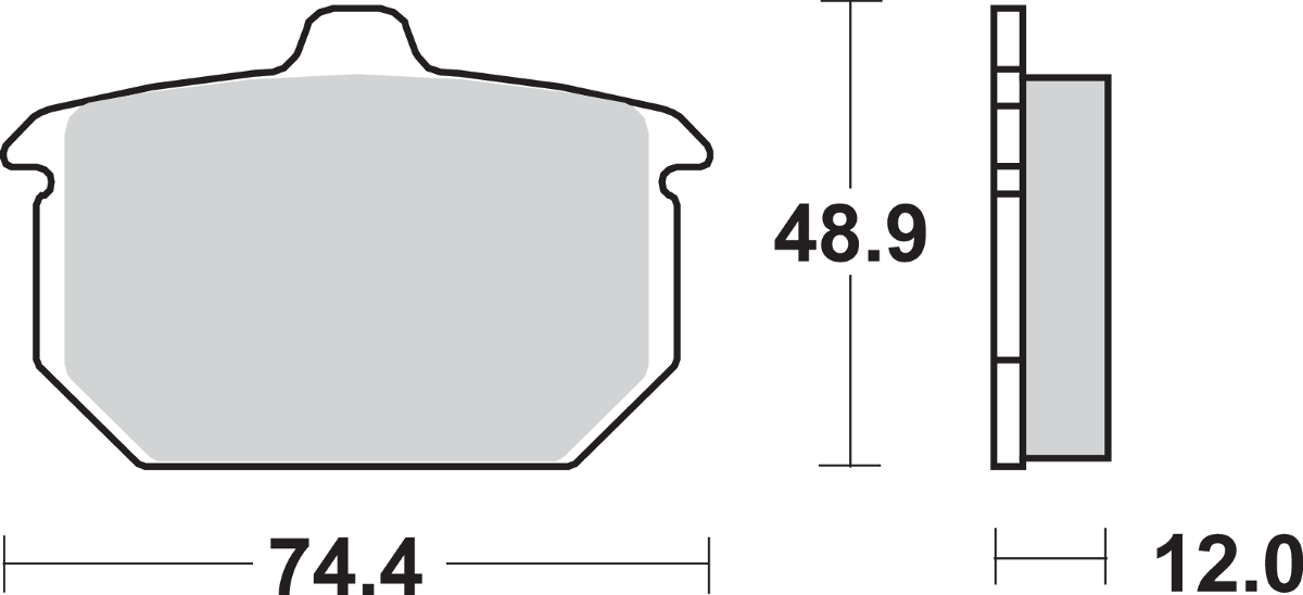 SBS Organic Base Rear Brake Pads - 549H.HF (Harley-Davidson FXRT / FXR Super Glide II / FXRS Low Glide 1982–1987)