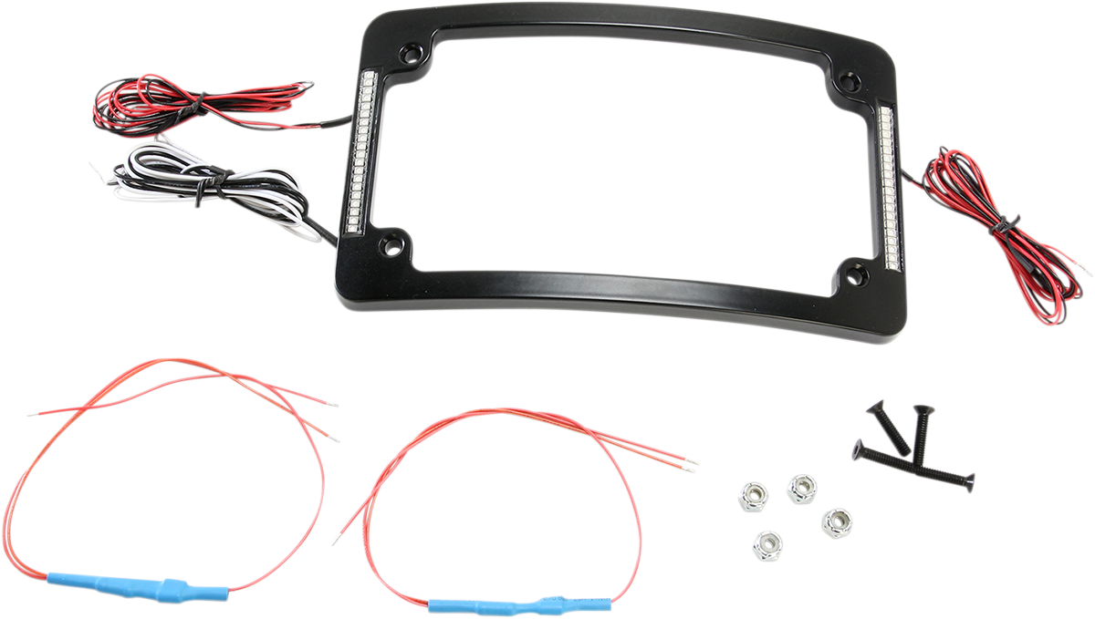 Custom Dynamics Tri-Radius License Plate Frame w Flushmount LEDs - Black TF06-B - Cycle City Outdoors