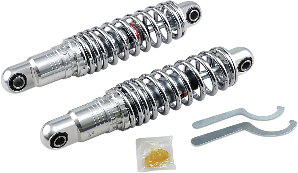 DRAG SPECIALTIES SHOCKS Premium Ride-Height Adjustable Shocks - Chrome - Heavy Duty - 12" C16-0162H - Cycle City Outdoors