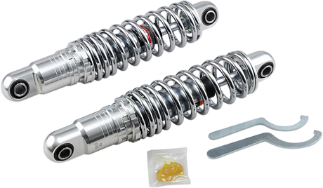 DRAG SPECIALTIES SHOCKS Premium Ride-Height Adjustable Shocks - Chrome - Heavy Duty - 12" C16-0162H - Cycle City Outdoors