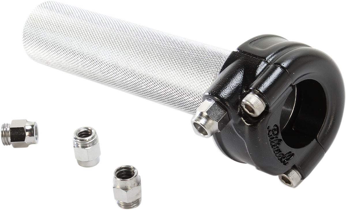 BILTWELL 1" Whiskey Throttle Assembly - Single Cable - Black 6601-201-01