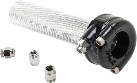 BILTWELL 1" Whiskey Throttle Assembly - Single Cable - Black 6601-201-01