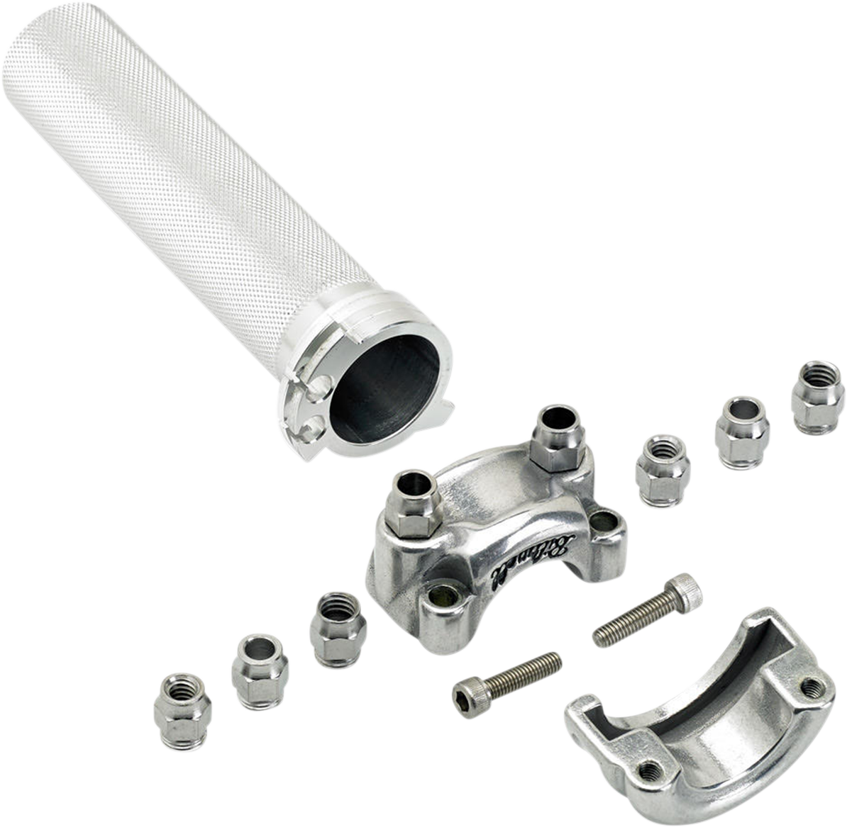 BILTWELL 1" Whiskey Throttle Assembly - Dual Cable - Polished 6602-303-01